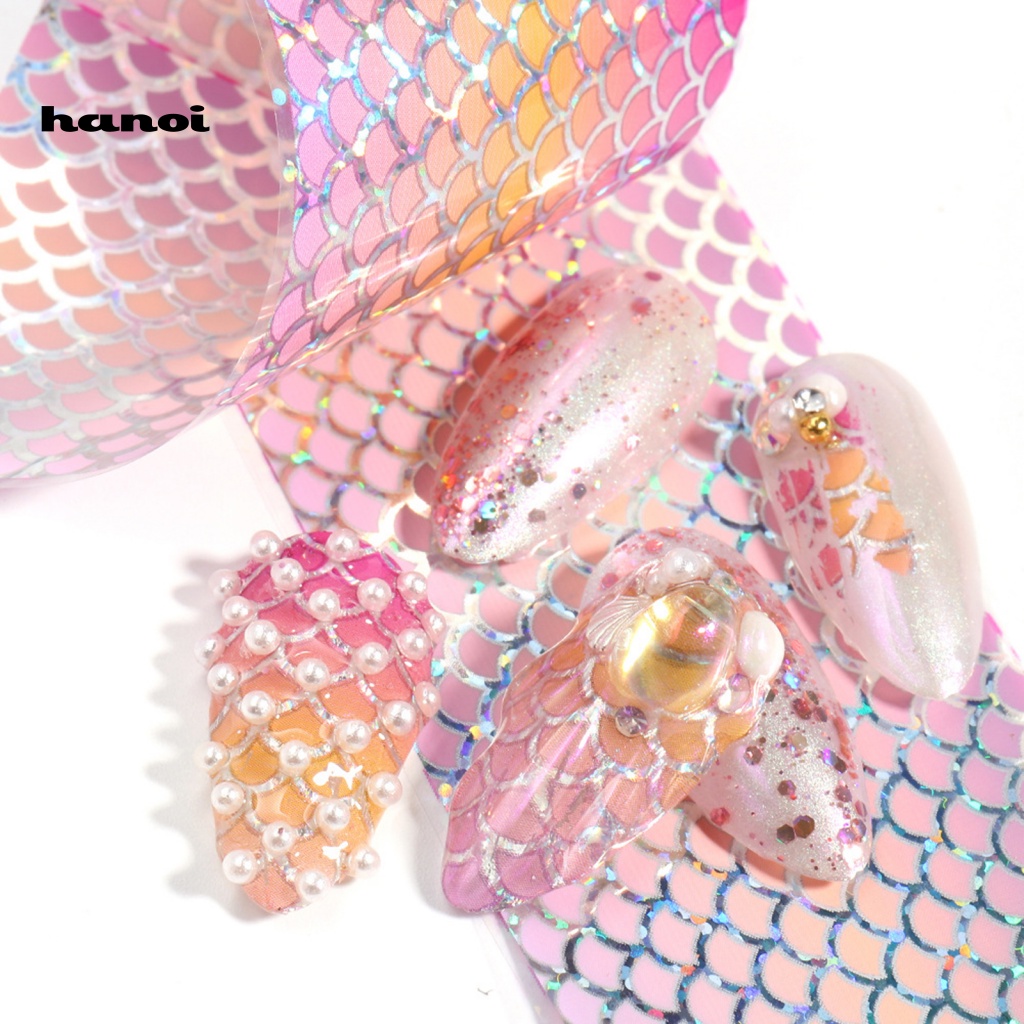 Set 10 Miếng Dán Trang Trí Móng Tay Nghệ Thuật Nhiều Màu Sắc DIY