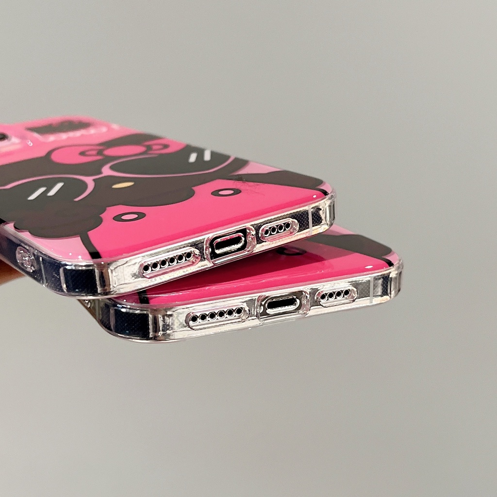 Ốp Điện Thoại IMD Hai Mặt Chống Sốc Hình Mèo Đeo Kính Râm Màu Đỏ Cho IPhone 14 13 12 11 Pro Max