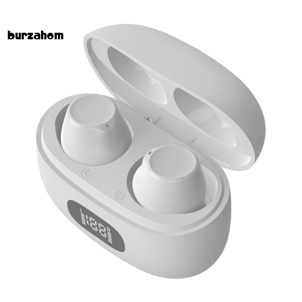 1 Set Tai Nghe Thể Thao Không Dây Âm Thanh Nổi Vòm Bằng ABS Có Màn Hình LED Hiển Thị Pin Cho Điện Thoại
