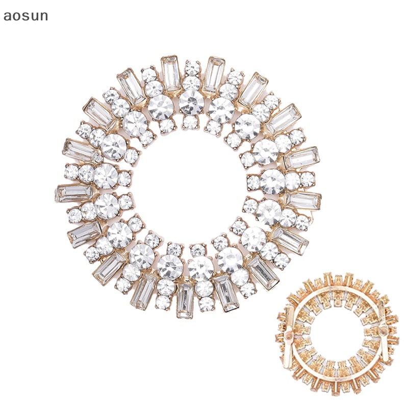 Aosun 1 Kẹp Cài Giày Cao Gót Đính Đá Pha Lê Lấp Lánh Trang Trí Đám Cưới