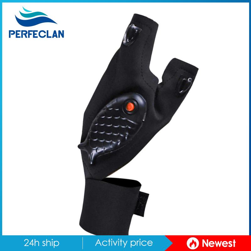 Găng Tay Chống Trượt Có Đèn Pin LED Thoáng Khí Cho Câu Cá Ban Đêm Unisex