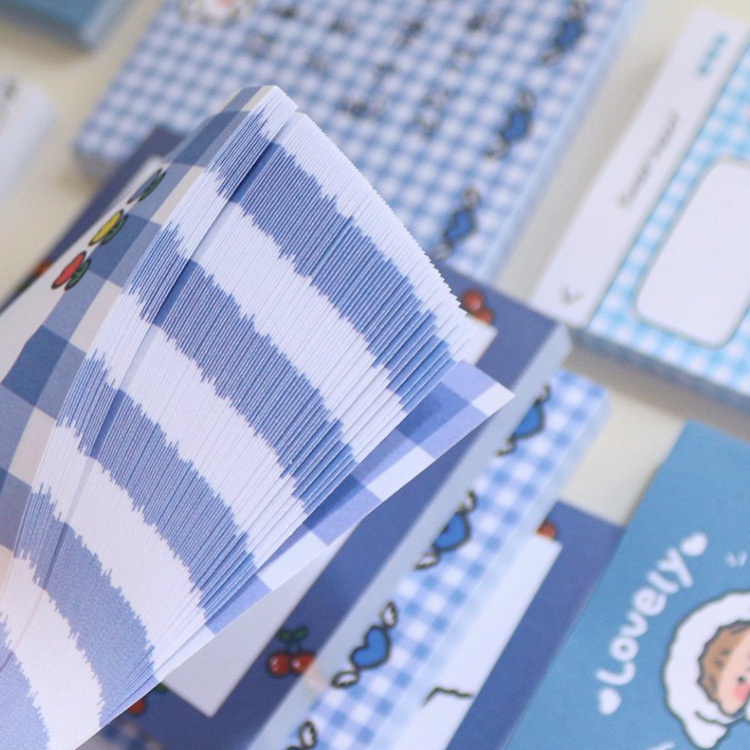 Giấy Ghi Chú Mềm Mại Họa Tiết Kẻ Sọc Phong Cách Hàn Quốc Dễ Thương