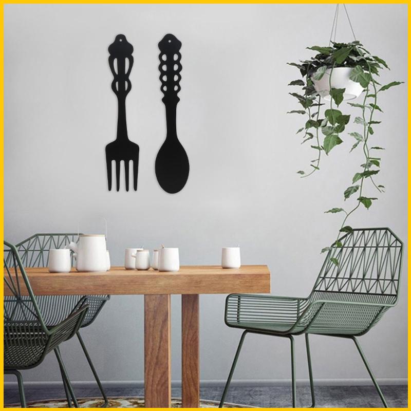 Bộ Muỗng Nĩa Kim Loại Treo Tường Trang Trí