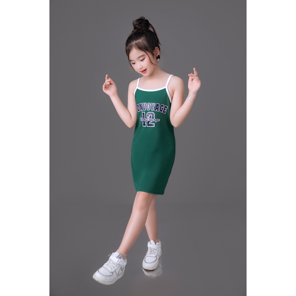 SIZE ĐẠI 26-40KG: Set áo sơ mi kèm váy 2 dây body sành điệu cho bé gái - SAVSM