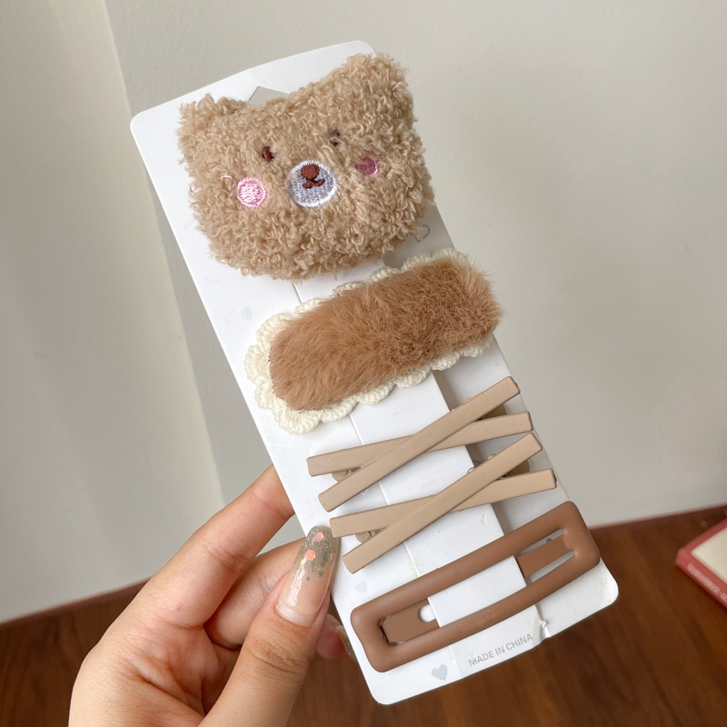 Bộ Kẹp Tóc Nơ Hoa Phong Cách Hàn Quốc Dễ Thương Cho Bé Gái