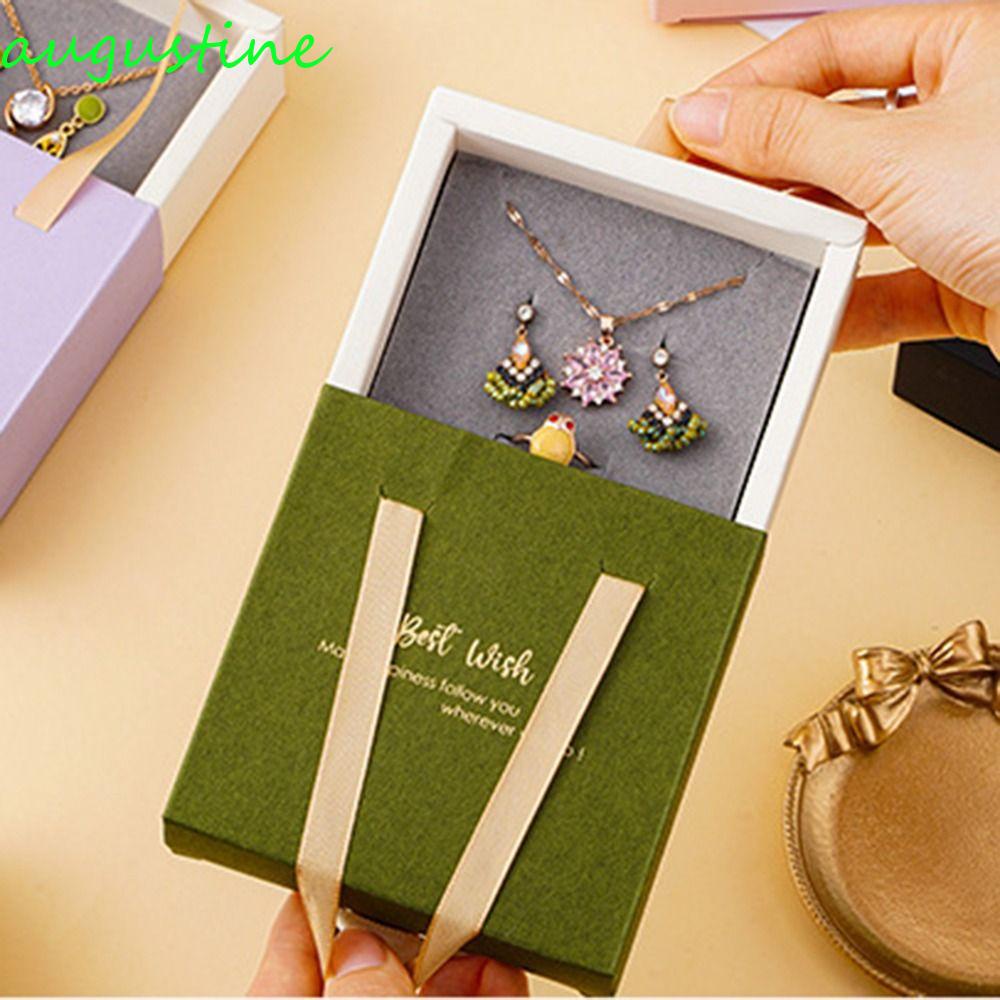 Hộp Đựng Trang Sức Dạng Ngăn Kéo Đơn Giản Tinh Tế Chống Bụi Có Tay Cầm Sắp Xếp Gọn Gàng Cho Tiệc Cưới