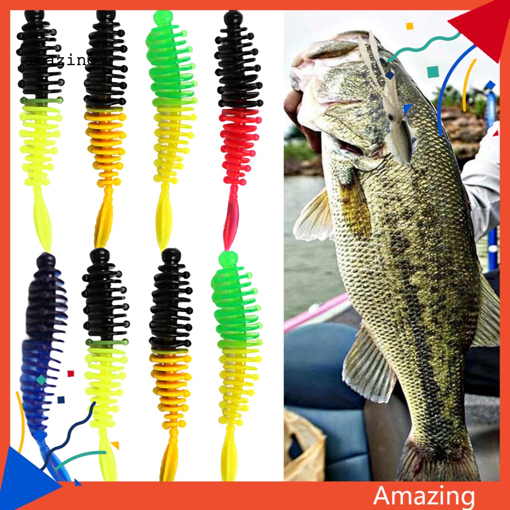 Set 8 Mồi Giả Nhử Cá 5.5cm / 1.3g Bằng PVC Mềm Linh Hoạt Có Thể Tái Sử Dụng