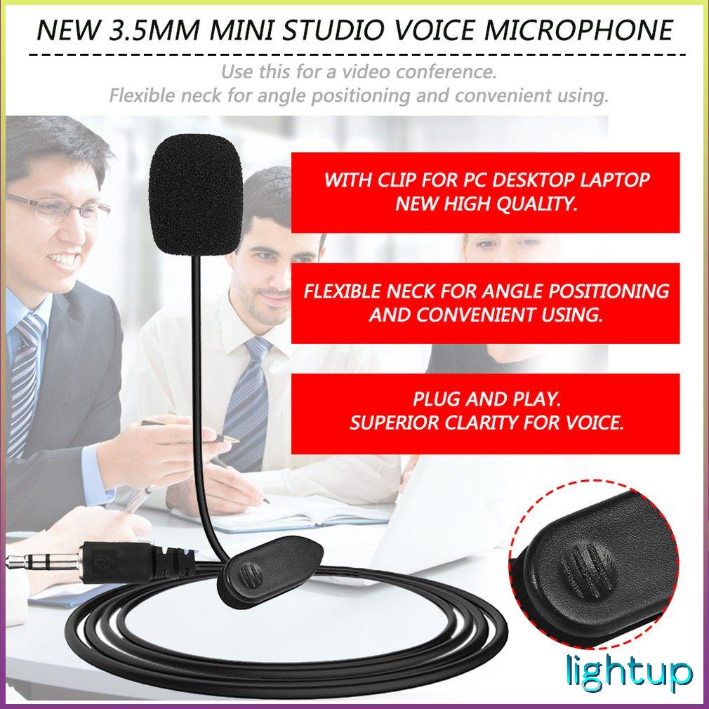 Micro Phòng Thu Mini Di Động 3.5Mm Bài Diễn Văn Kẹp Máy Tính Xách Tay Giảng Dạy Đen Mic