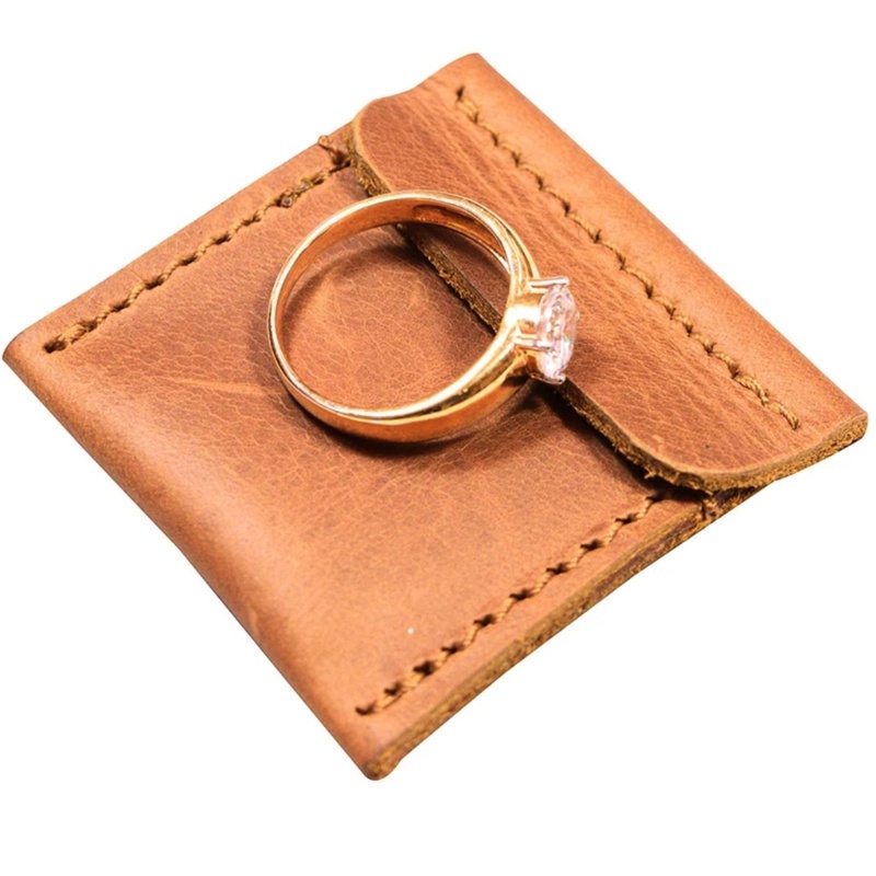 Flgo Túi Da Bò Đựng Nhẫn / Đồng Hồ Tiện Dụng