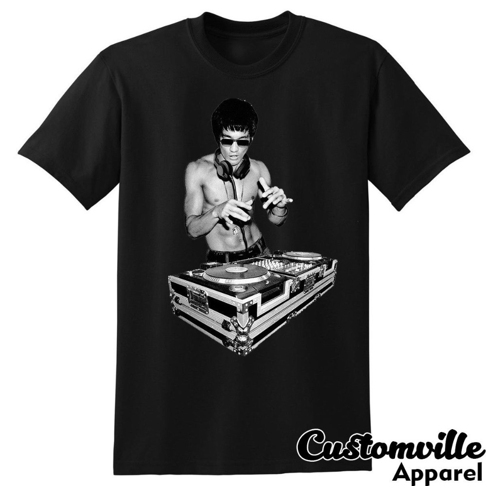 Áo Thun Unisex In Hình Bruce Lee Dj Cá Tính Áo Thun Cotton In Chữ Tony Stark Thời Trang Mùa Hè