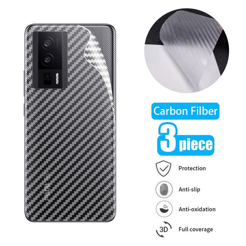 Miếng Dán Sợi Carbon 3D Trong Mờ Chống Trầy Cho Poco F5 Pro 2023 Poco F5 Pro PocoF5 F5Pro 5G Xiaomi 2023