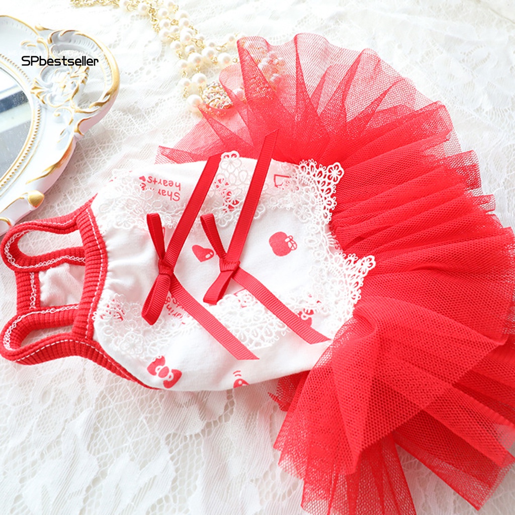 Đầm Vải Tuyn Không Tay Mềm Mại In Hình Hoạt Hình Dành Cho Cún Cưng