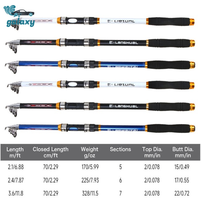 Galaxy Cần Câu Cá Bằng Sợi Carbon Có Thể Điều Chỉnh Độ Dài