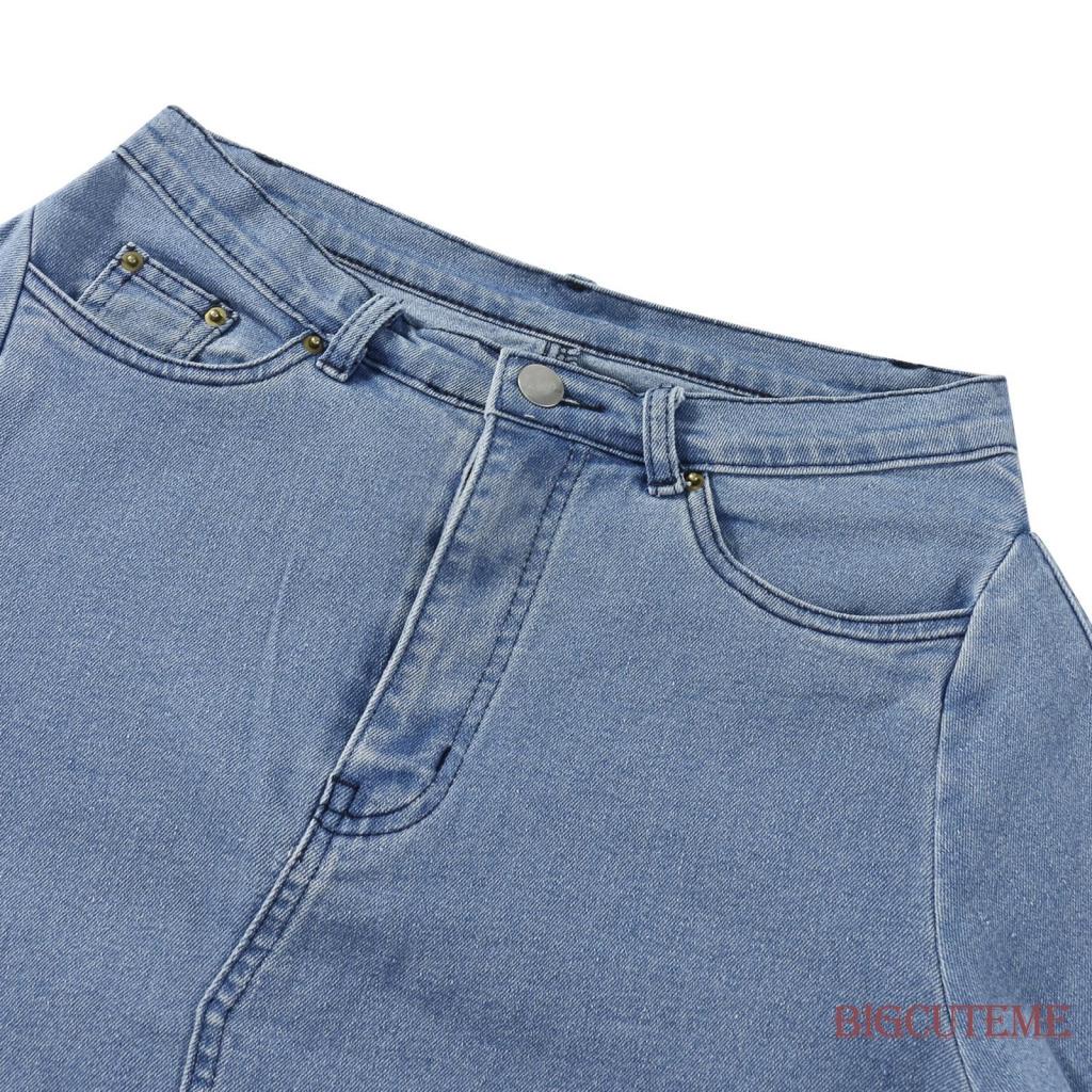 Áo Sơ Mi Denim Tay Dài Cài Nút Sáng Tạo Thời Trang Xuân Thu Dành Cho Nữ