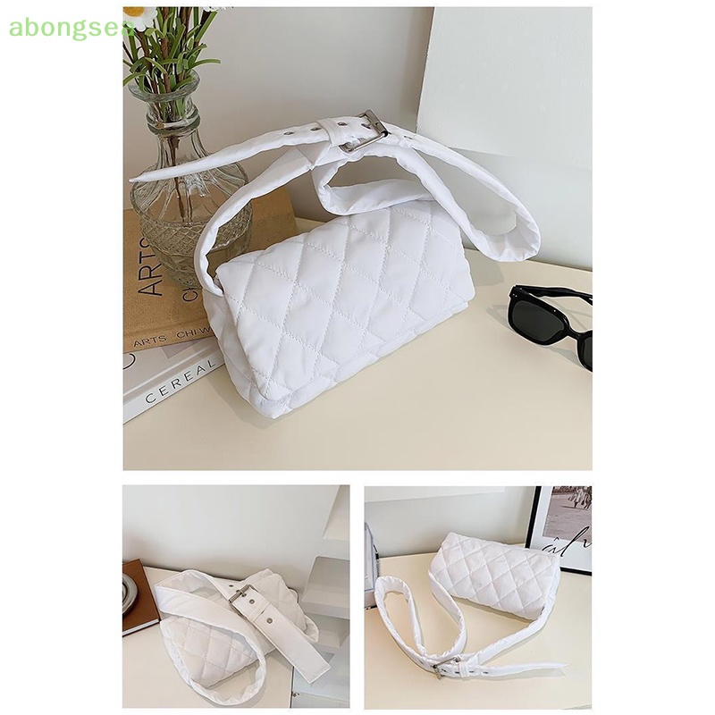Abongsea Túi Xách Đeo Chéo Vai Bằng Nylon Cotton Sáng Bóng Sức Chứa Lớn Cho Nữ