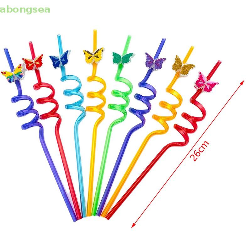 Abongsea Ống Hút Hình Bướm Có Đèn Ngủ Sáng Tạo Trang Trí Tiệc