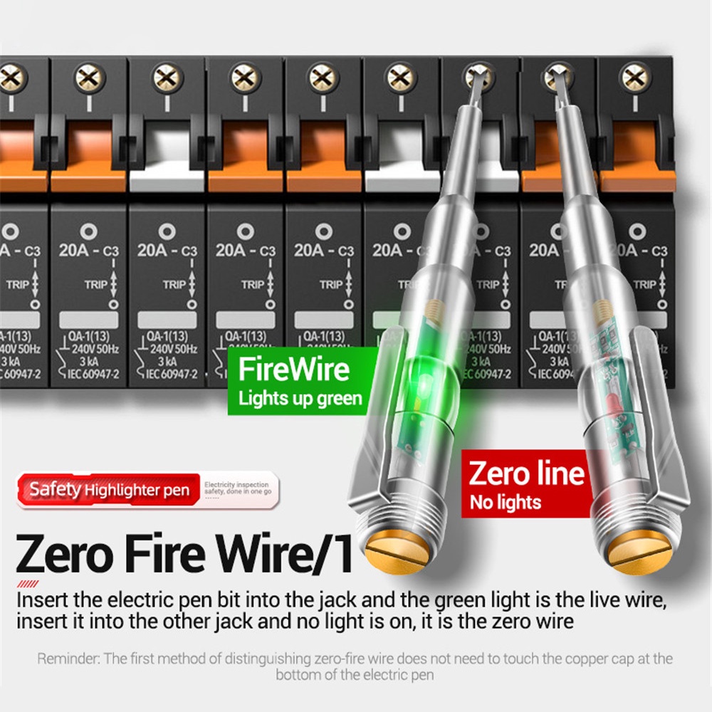 Tua vít RIRIHI đèn LED hai màu cách nhiệt độ sáng cao 3.5mm đa năng B12 24-250V ANENG