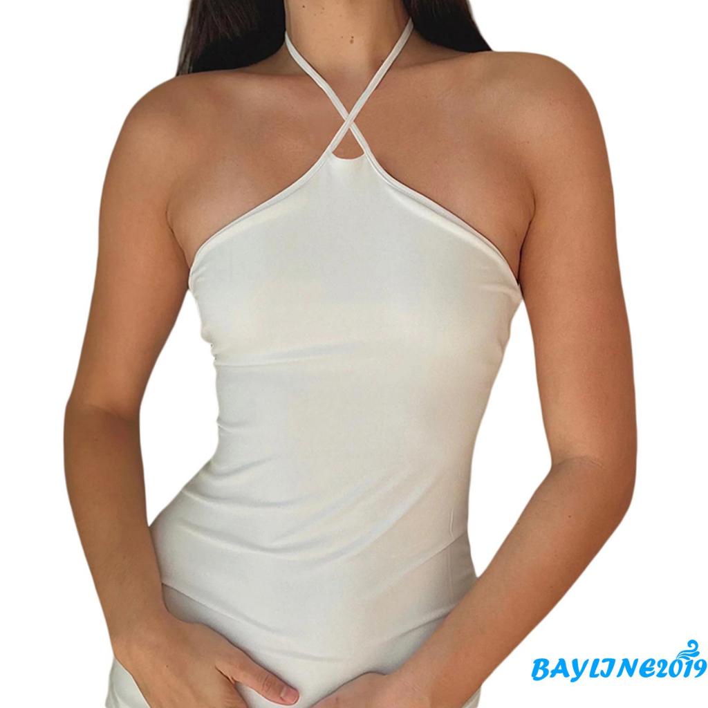 Đầm Hai Dây Ôm Dáng Màu Trơn Hở Lưng Quyến Rũ Dành Cho Nữ