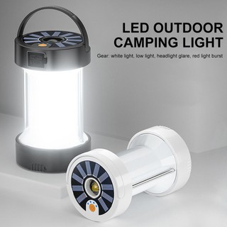 Camping Lanterns Outdoor Solar Emergency Lights Multi-Function Tent Portable Rechargeable Flashlights [Q/10]