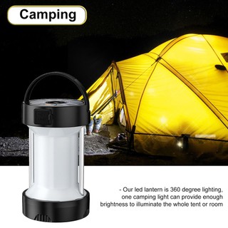 Camping Lanterns Outdoor Solar Emergency Lights Multi-Function Tent Portable Rechargeable Flashlights [Q/10]