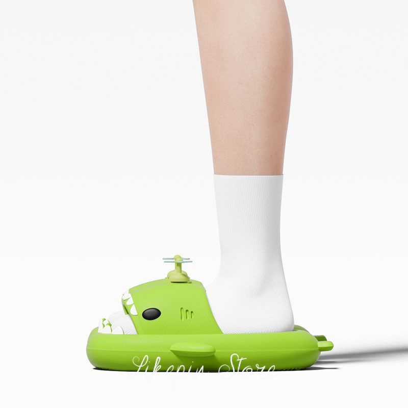 Likepin Store Dép Sandal Đi Biển Chống Trượt Hình Cá Mập 4cm Cho Nam Nữ