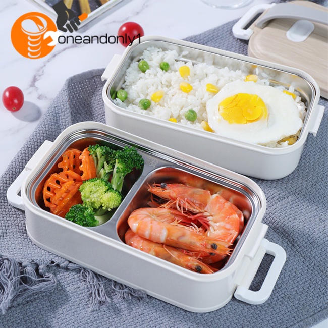 Hộp cơm 2 Tầng Sức Chứa Lớn Có Tay Cầm Tiện Dụng Cho Học Sinh / Đi Học / Du Lịch