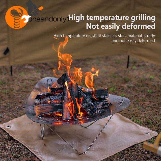 Bếp Lửa Bằng Thép Không Gỉ Siêu Nhẹ Có Thể Gấp Gọn Tiện Dụng Mang Theo Du Lịch Cắm Trại