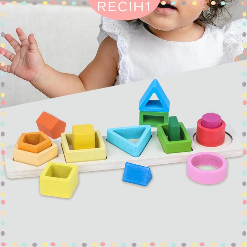 [Recih] Đồ Chơi Khối Xếp Chồng Lên Nhau Nhận Diện Màu Sắc Giáo Dục Sớm Cho Bé