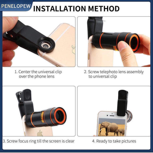 Thấu Kính Macro Chụp Hình 12x 8x Cho Điện Thoại Thông Minh / Máy Ảnh