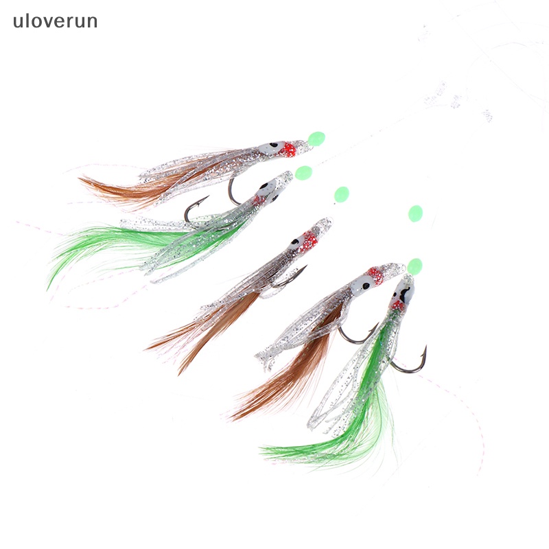 Mồi Câu Cá Giả Hình Bạch Tuộc 5 Trong 1 Dạ Quang Mềm Mại Tiện Dụng