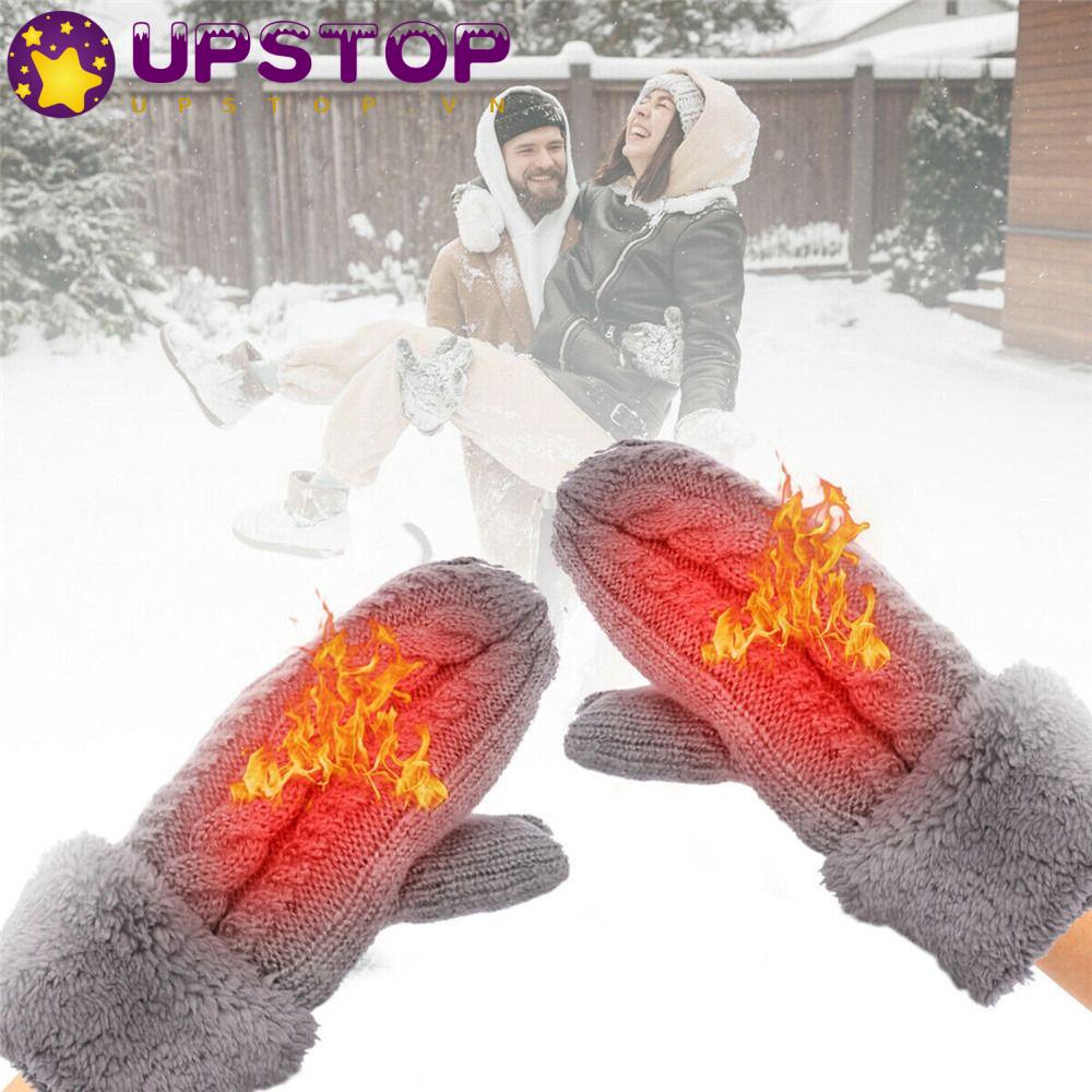 Găng Tay Dệt Kim Dày Dặn Thoải Mái Ấm Áp Cho Nam Nữ