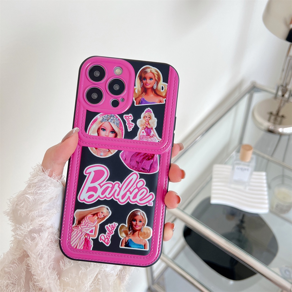 Ốp Điện Thoại TPU Silicon Mềm In Hình Búp Bê Barbie Màu Hồng Dễ Thương Cho iPhone 14 13 12 11 PRO MAX