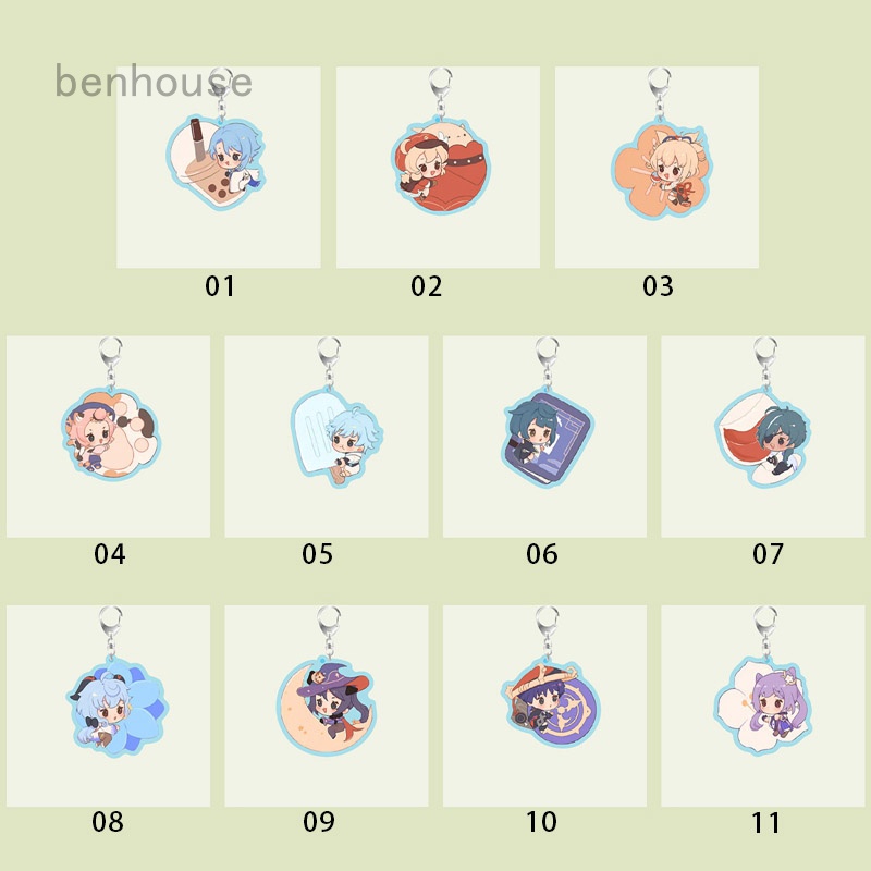 Móc Khóa Họa Tiết Hoạt Hình Anime Genshin Va Chạm