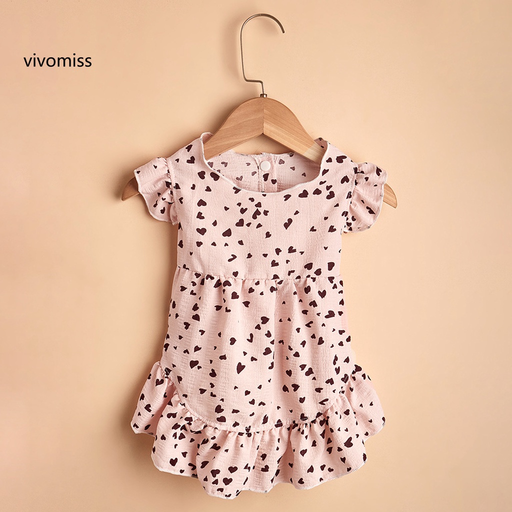 Đầm Công Chúa Bằng Vải Mềm Thoáng Khí In Họa Tiết Trái Tim Dễ Thương Cho Thú Cưng