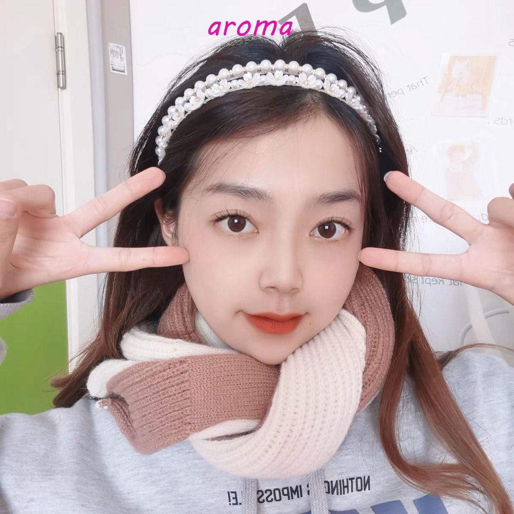 Băng Đô Cài Tóc Hai Lớp Họa Tiết Hoa Phong Cách Hàn Quốc Cho Nữ