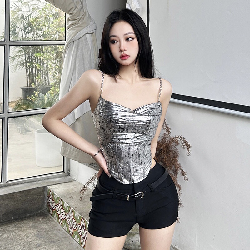 Kliou Áo Hai Dây Màu Trong Mờ Gợi Cảm Thời Trang Mùa Hè 2023