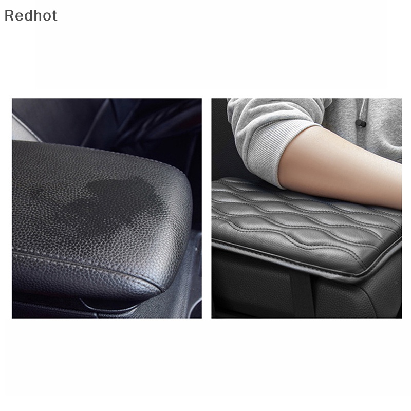 &lt; Redhot &gt; Đệm Da PU Lót Hộp Tỳ Tay Xe Hơi Thêu Họa Tiết Sóng Biển Thông Dụng