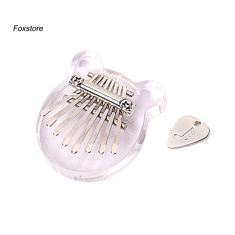 Đàn Kalimba 8 Phím Mini Trong Suốt Hình Tai Mèo Phong Cách Châu Phi
