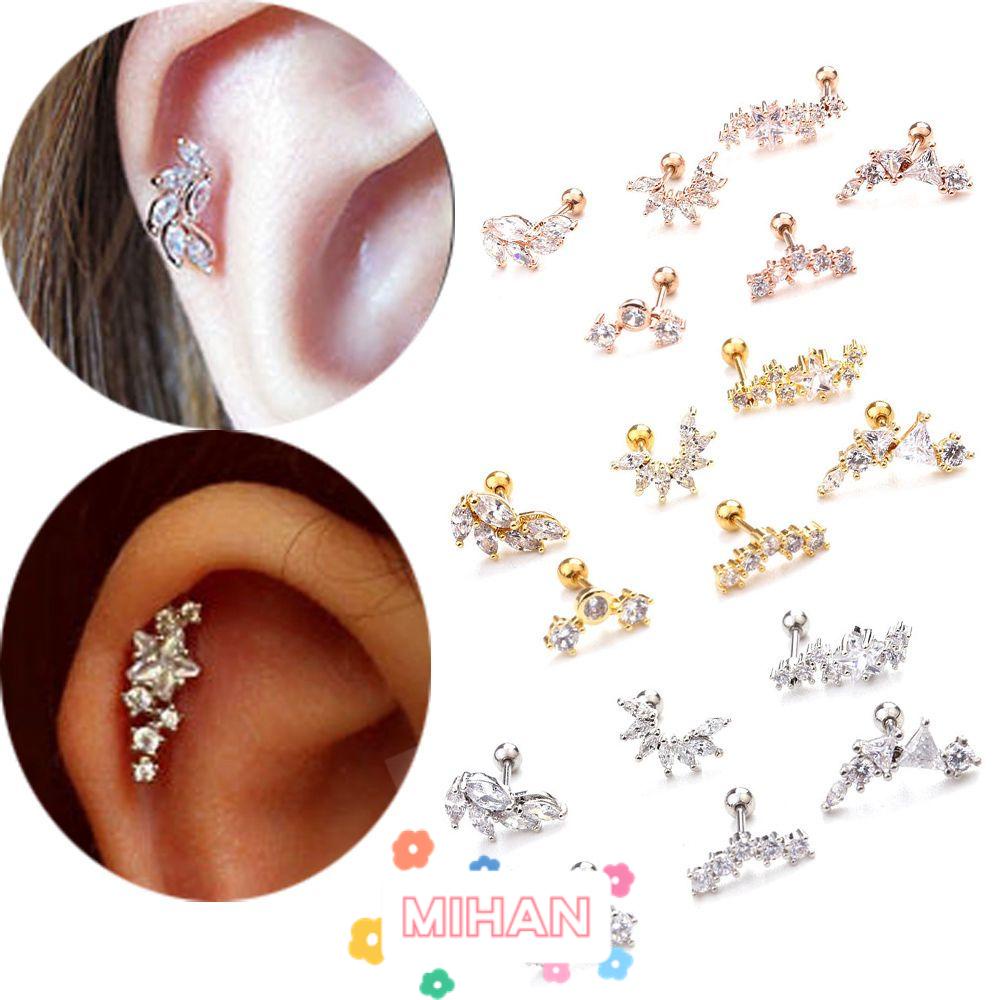 Khuyên Tai Hoa Hồng MIHAN1 1PC|Ốc Vít Inox Hình Ngôi Sao Gắn Sau Lưng Tiện Dụng