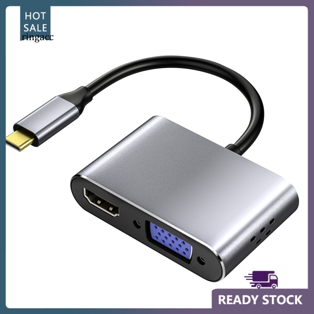 Bộ Chuyển Đổi Giao Diện RGA 5 Trong 1 Type-C Sang VGA PD USB3.0 Cho Laptop