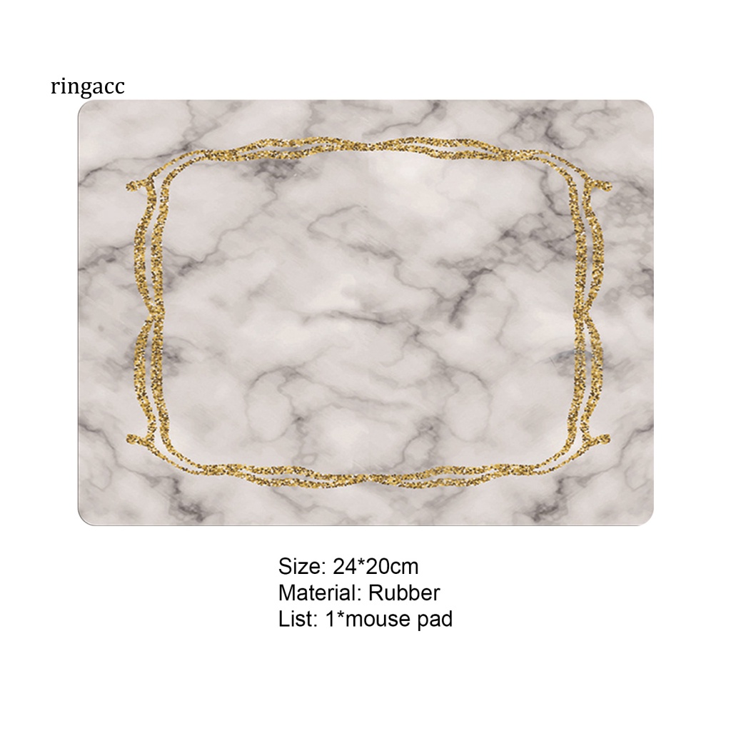 Rga Tấm Lót Chuột Bàn Phím Mềm Chống Trượt Bề Mặt Đá Cẩm Thạch Viền Màu Vàng Kim Dành Cho Gia Đình