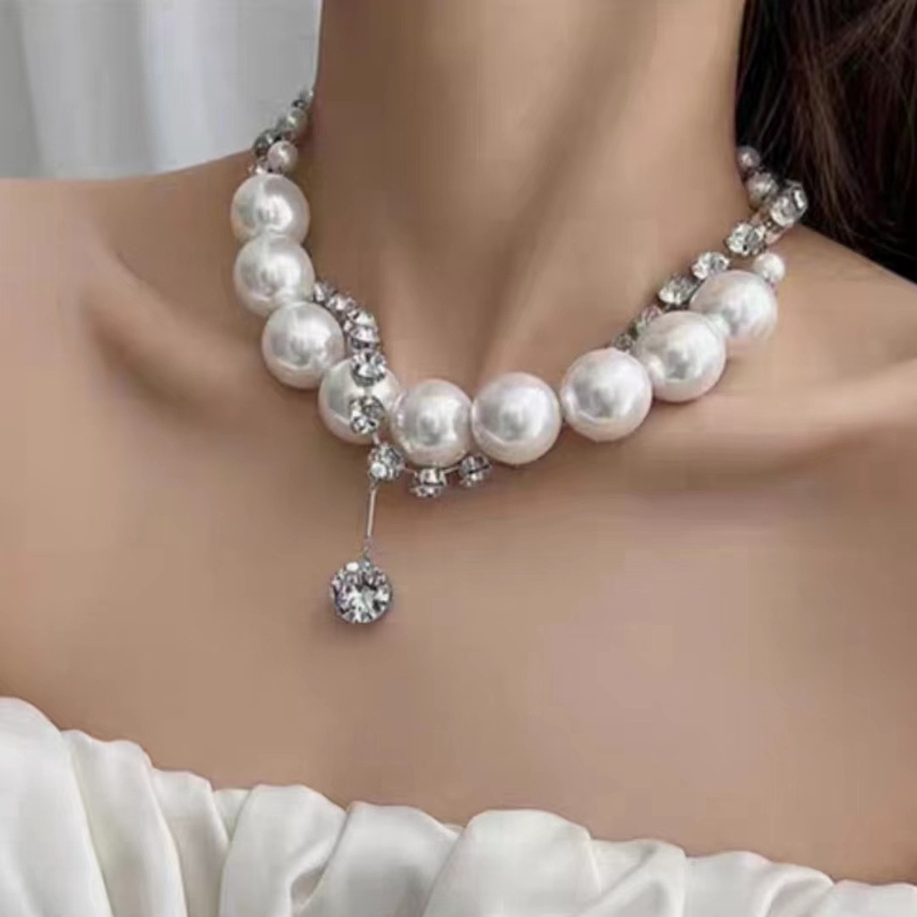 Dây Chuyền Đính Ngọc Trai Sang Trọng Phong Cách Âu Mỹ