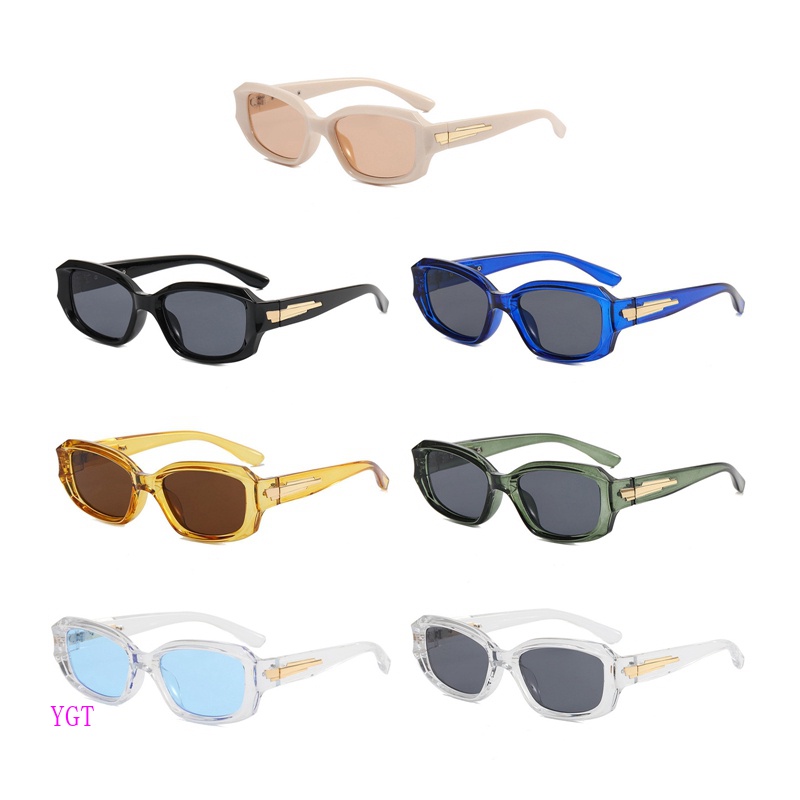 Ygt Kính Mát Gọng Vuông Nhỏ Màu Vàng Thời Trang Cá Tính Đa Năng