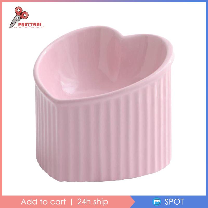 [Prettyia1] Bát Sứ Đựng Thức Ăn Cho Mèo Nghiêng Dễ Thương Bằng Tay