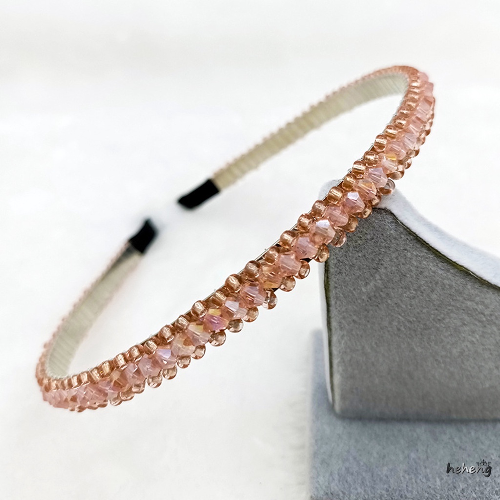 Băng Đô Cài Tóc Đính Hạt Lấp Lánh Chống Trượt Cho Nữ