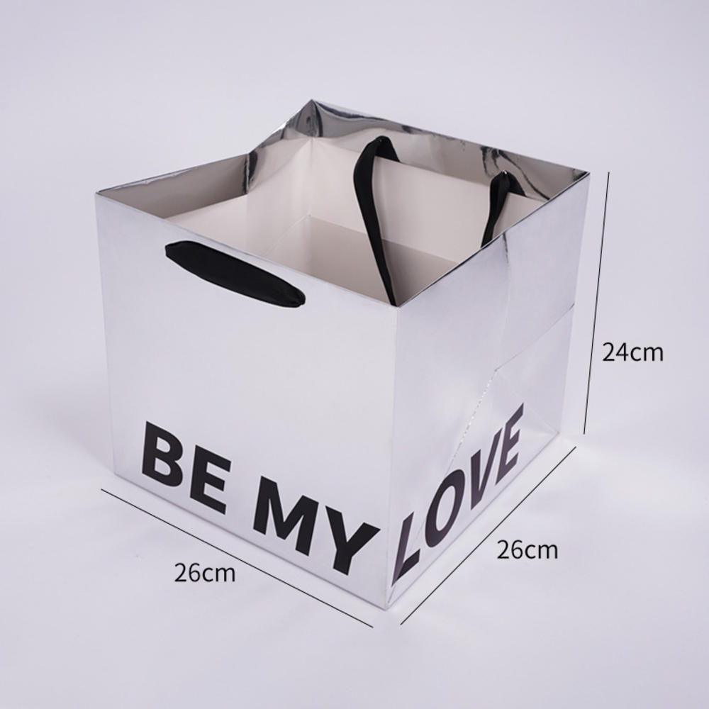 Túi Đựng Quà Hoa Màu Bạc Có Tay Cầm Nhỏ Gọn Cho Ngày Nhà Giáo