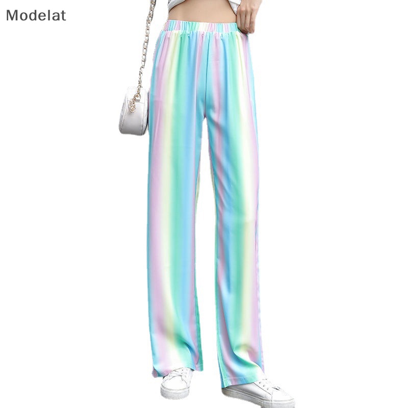 Mfc Quần Dài Lưng Cao Ống Rộng Thời Trang Mùa Hè