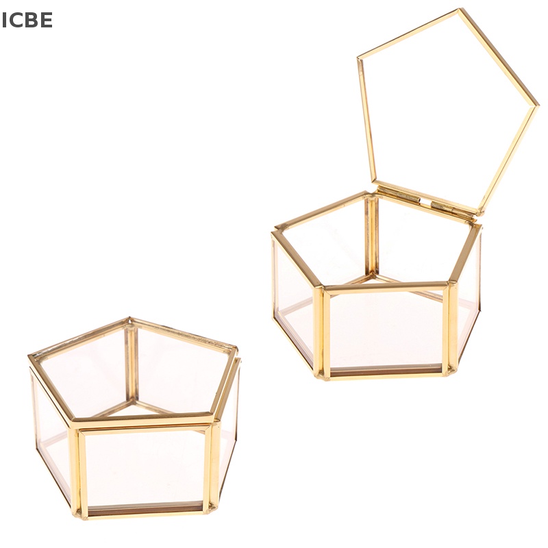 Hộp Đựng Trang Sức Bằng Thủy Tinh Họa Tiết Hình Học Sắp Xếp Gọn Gàng