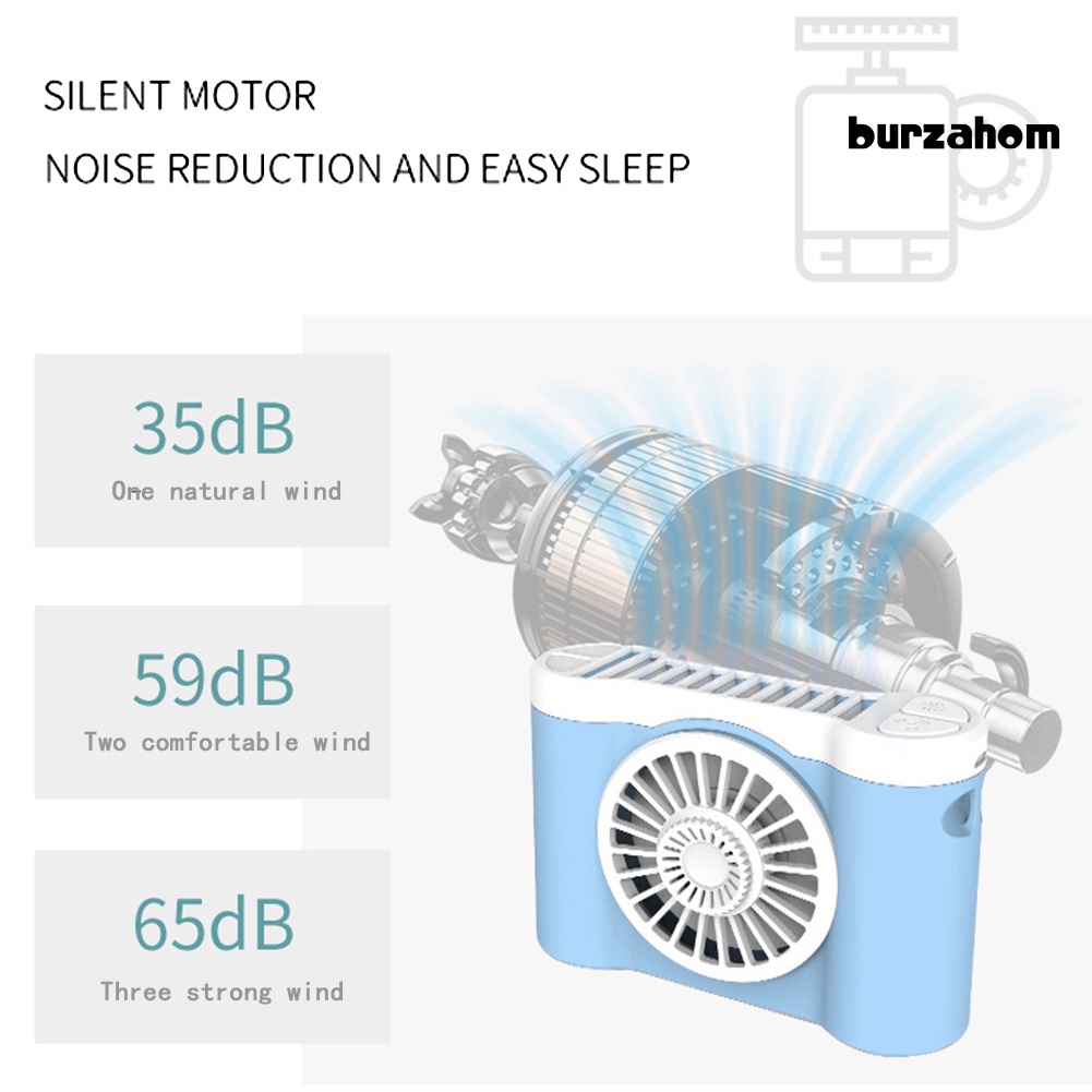 Quạt Làm Mát Đeo Cổ 3 Tốc Độ Nhỏ Gọn Có Thể Sạc Lại Bằng Cổng USB