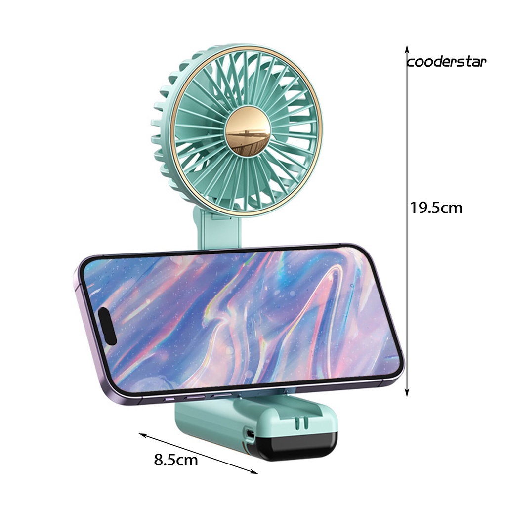 1 Bộ Quạt Làm Mát Cầm Tay 5 Bánh Răng Có Thể Gập Lại Màn Hình Kỹ Thuật Số Tiếng Ồn Thấp Cổng USB